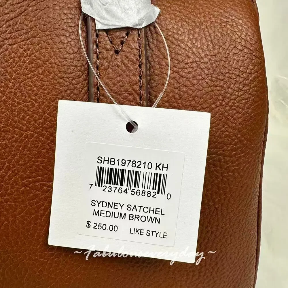 Fossil Sydney Satchel Crossbody Handbag Medium In Leather/Gold/Brown NWT